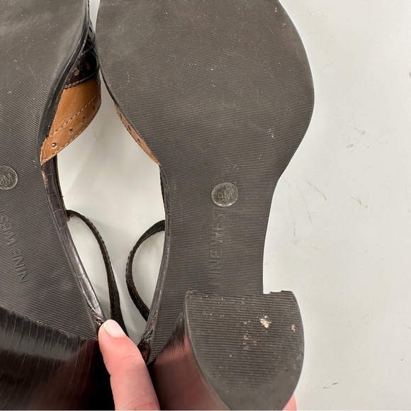 Nine West heels size 9 brown tan leather brogue vintage steampunk y2k 2000s - Picture 8 of 15